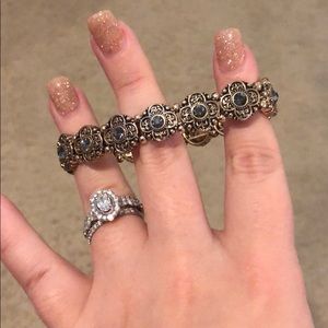 Lovely Gold Bracelet with Black Gems